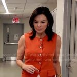 Meg Oliver’s orange vest top on CBS Mornings
