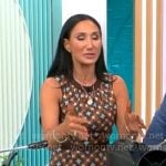 Elizabeth Werner’s brown printed dress on CBS Mornings