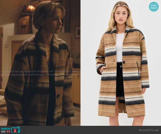 Isabel Marant Étoile Daby Coat in Camel worn by Lindsay Crane-Martín (Carey Mulligan) on Beef