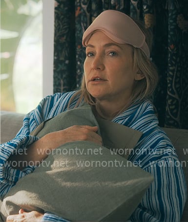 Isla's blue striped robe on Running Point