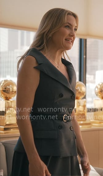 Isla's grey double-breasted dress on Running Point