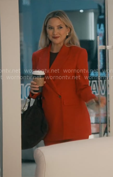 Isla's red double-breasted blazer on Running Point