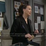 Ivy’s black embellished lapel blazer on The Bold and the Beautiful