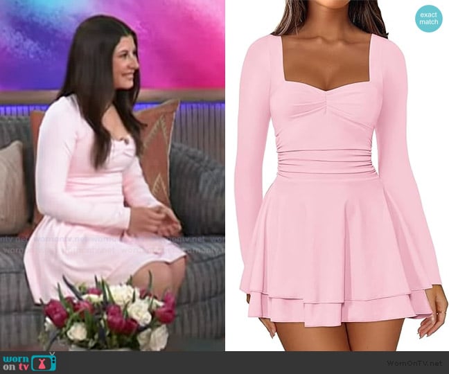 IWD Tiered Ruffle Hem Dress worn by Elana on The Kelly Clarkson Show