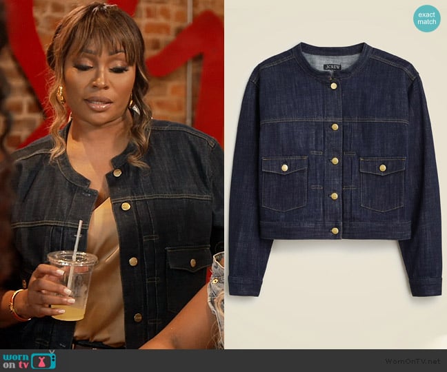 J. Crew Denim lady jacket in Rinse wash worn by Cynthia Bailey on The Real Housewives of Atlanta