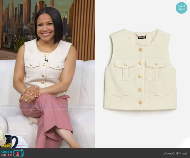 J. Crew Tweed vest in Natural worn by Stephanie Ramos on Good Morning America