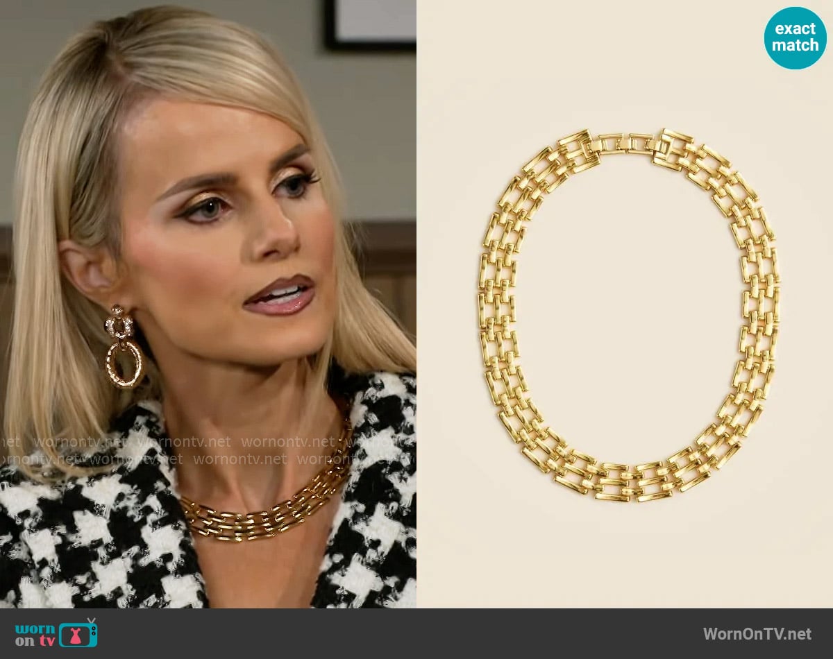 J. Crew Watchband chain necklace worn by Vanessa McBride (Lauren Buglioli) on Beyond the Gates