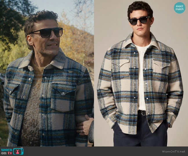 J. Crew Wool-blend Western Shirt-Jacket worn by Joshua Martín (Oscar Isaac) on Beef