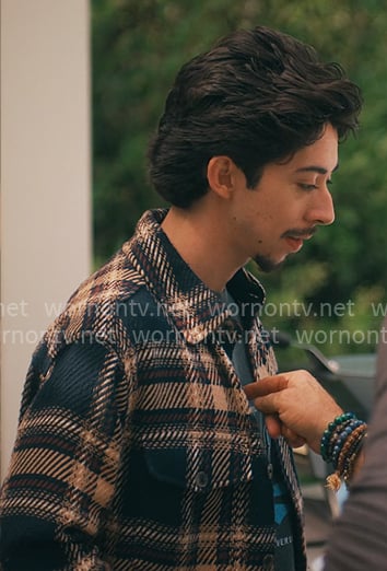 Jackie’s plaid shirt jacket on Running Point