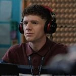 Jacob’s burgundy stripe sweater polo  on Abbott Elementary