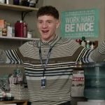 Jacob’s striped sweater on Abbott Elementary