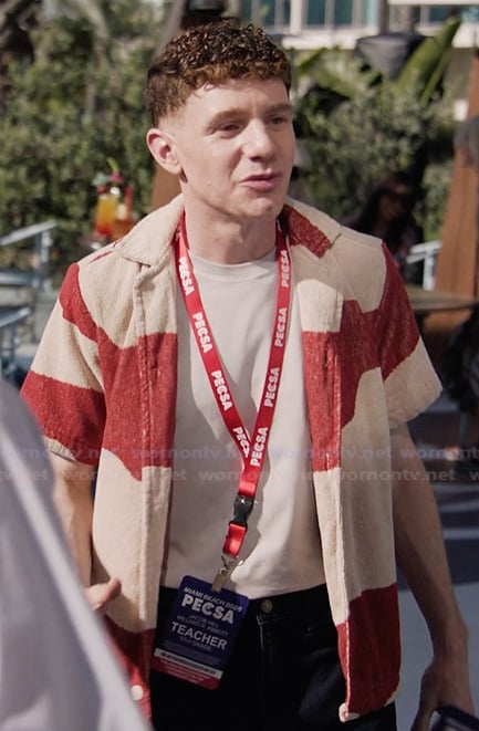 Jacob’s abstract print shirt on Abbott Elementary