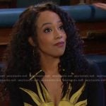Jada’s black sun print shirt on Days of our Lives