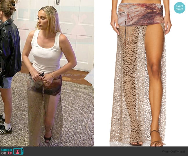 Jaded London Shipwrecked Knit Mix Wrap Skirt worn by Bailey Taylor on Summer House