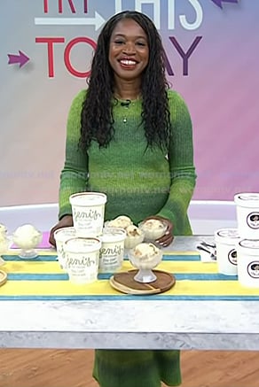 Jamila Robinson’s green ombre knit dress on Today