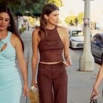 Janet’s brown suede top and pants on The Valley