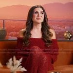 Janet’s burgundy confessional dress on The Valley