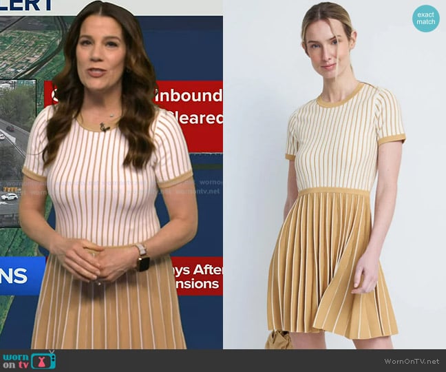 Jason Wu Two Tone Pleated Mini Dress worn by Heather O’Rourke on Good Morning America