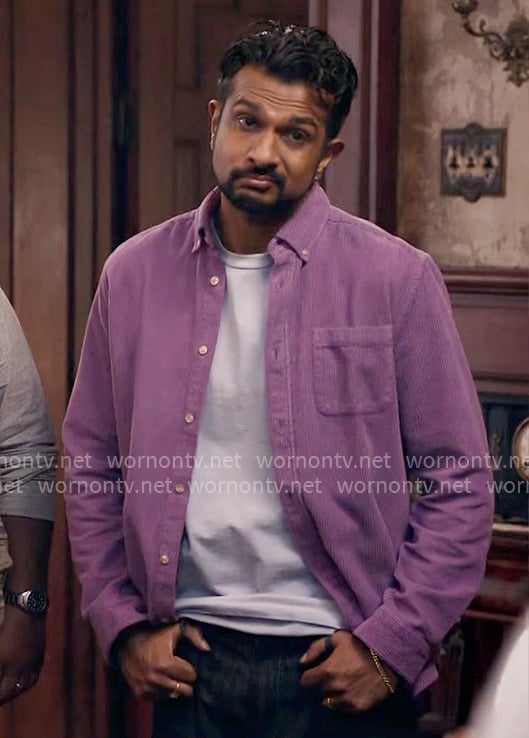Jay’s purple corduroy shirt on Ghosts