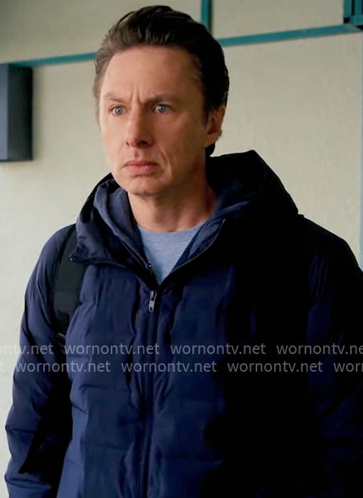 JD's navy puffer jacket on Scrubs