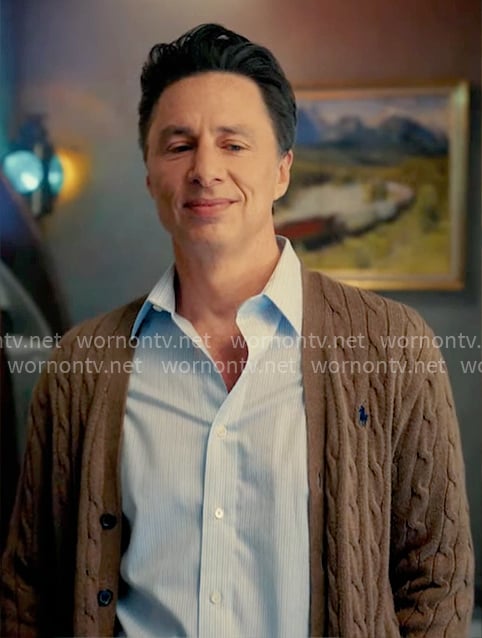 JD's taupe cable knit cardigan on Scrubs