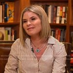 Jenna’s brown striped shirt and suede clogs on Today