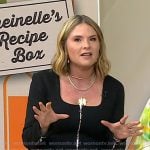 Jenna’s black squre neck zip front top on Today