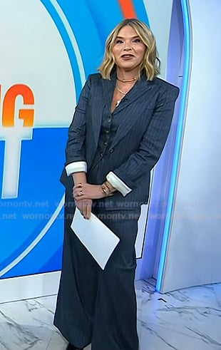 Jenna’s blue pinstripe vest, blazer and pants on Today