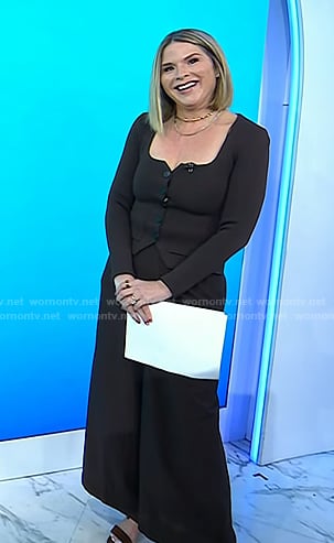 Jenna’s brown scoop neck top and wide-leg pants on Today