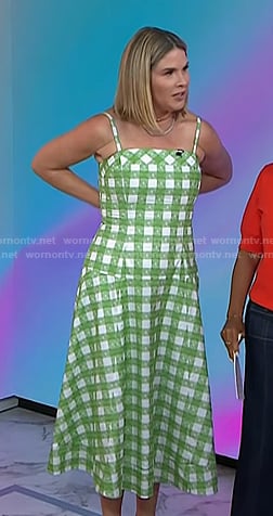 Jenna’s green check midi dress on Today