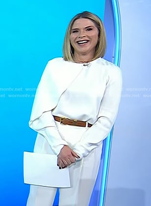 Jenna’s white draped cape top on Today
