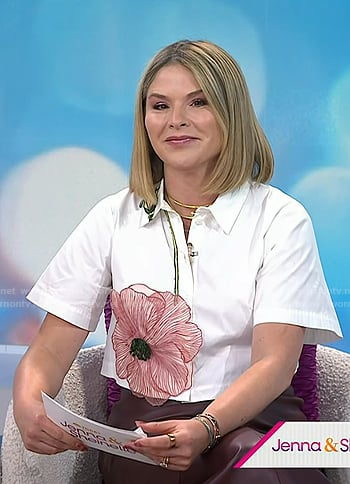 Jenna’s white floral cropped shirt on Today