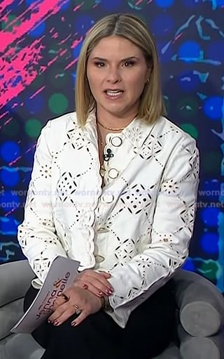 Jenna’s white scalloped eyelet jacket on Today