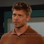 Jeremy’s brown cable knit polo on Days of our Lives