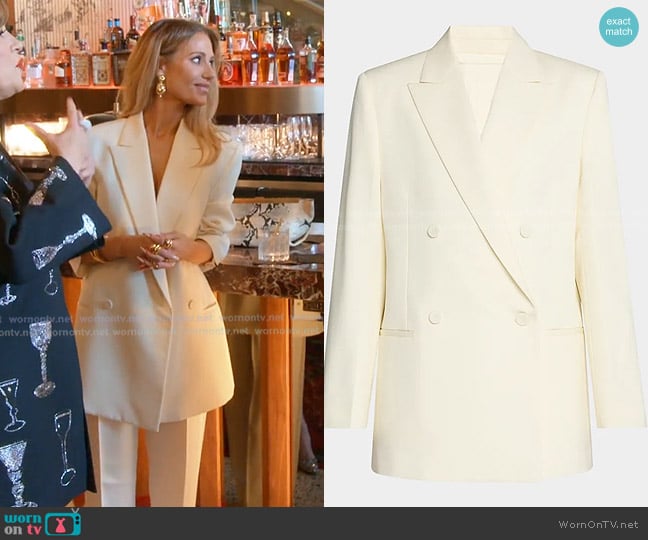 Jil Sander Double-Breasted Wool Jacket worn by Dorit Kemsley on The Real Housewives of Beverly Hills