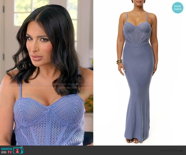 Ashley’s blue knit confessional dress on RHORI Ashley’s blue knit confessional dress on RHORI