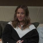 Jo’s black chevron half-zip sweatshirt on Greys Anatomy