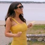 Joe-Ellen’s yellow crochet knit dress on The Real Housewives of Rhode Island