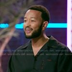 John Legend’s dark navy embroidered shirt on The Voice