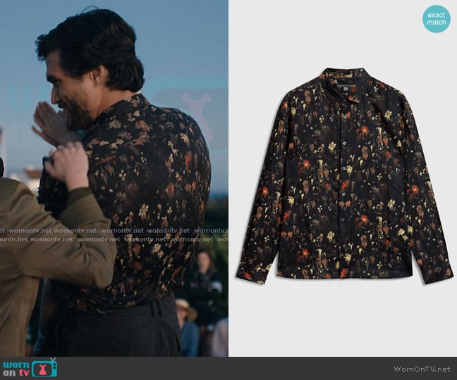 John Varvatos Ross Shirt in Chocolate worn by Austin Davis (Charles Melton) on Beef