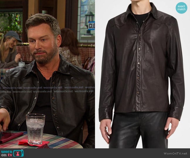 Brady’s dark brown western leather shirt on Days of our Lives
