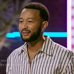 John Legend's striped zip front shirt on The Voice