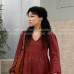 Portia’s red maternity top on General Hospital
