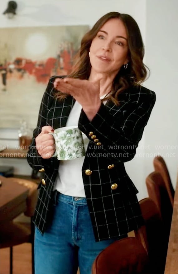 Jordan's black checked blazer with gold buttons on Scrubs