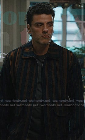 Josh's printed jacket on Beef