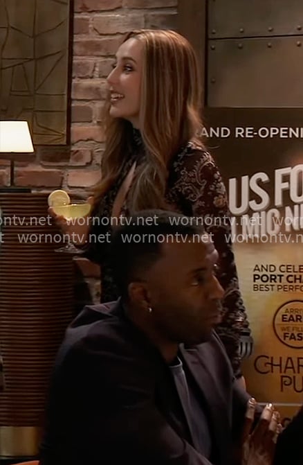 Josslyn’s paisley print mini dress with cutout on General Hospital