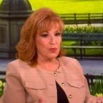 Joy’s beige gathered sleeve jacket on The View