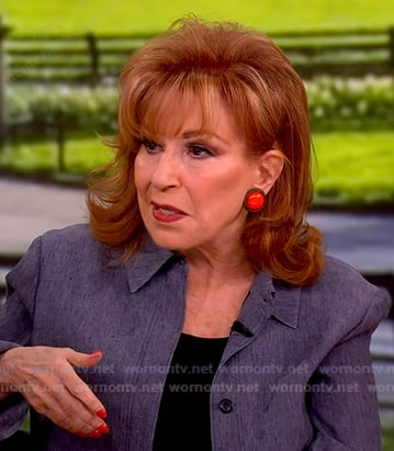 Joy’s blue shirt jacket on The View
