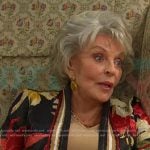 Julie’s black floral print jacket on Days of our Lives