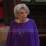 Julie’s purple chiffon layered top and pants on Days of our Lives
